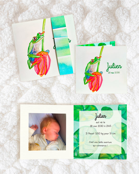 Faire-Part de Naissance- Grenouille