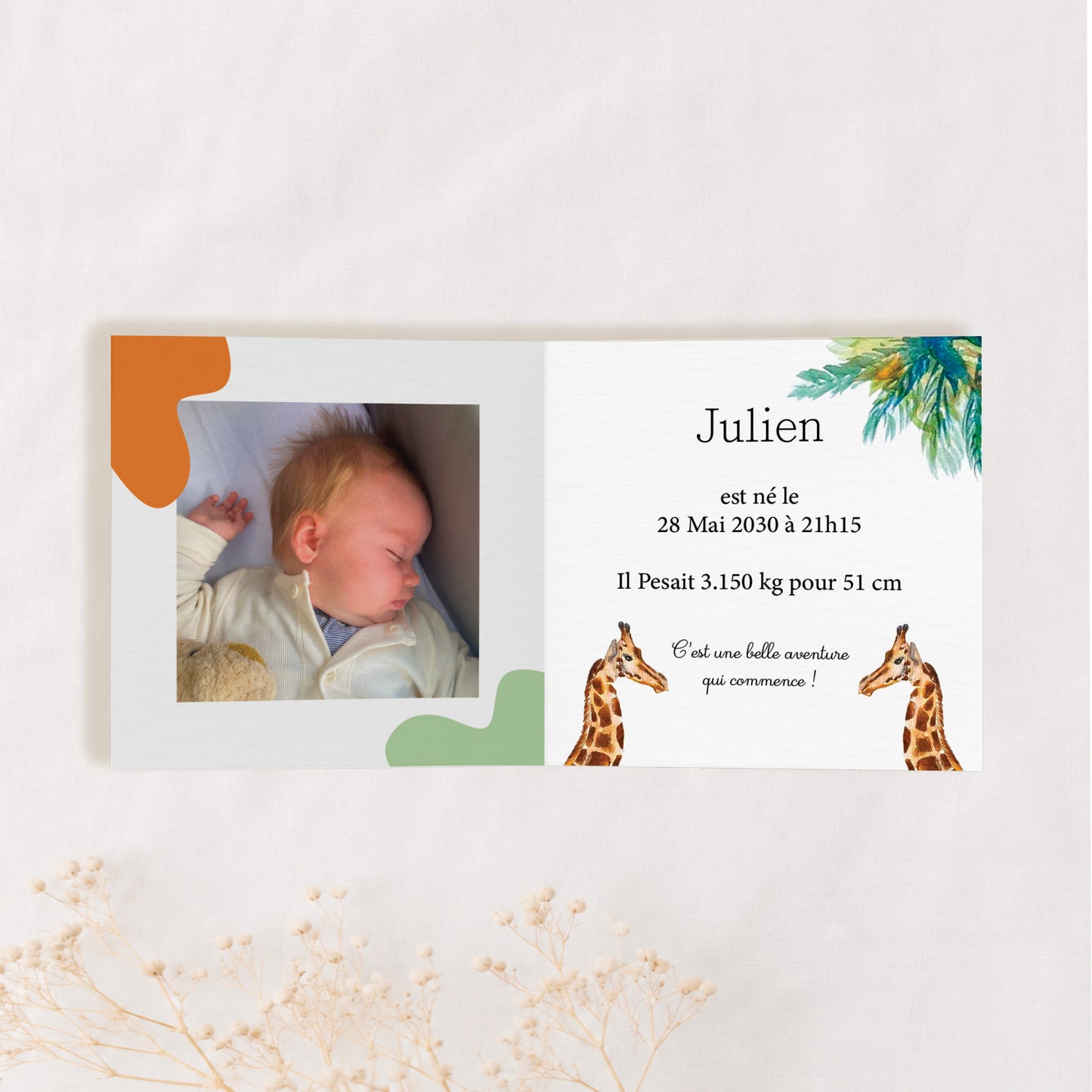 Faire-Part de Naissance- Girafe