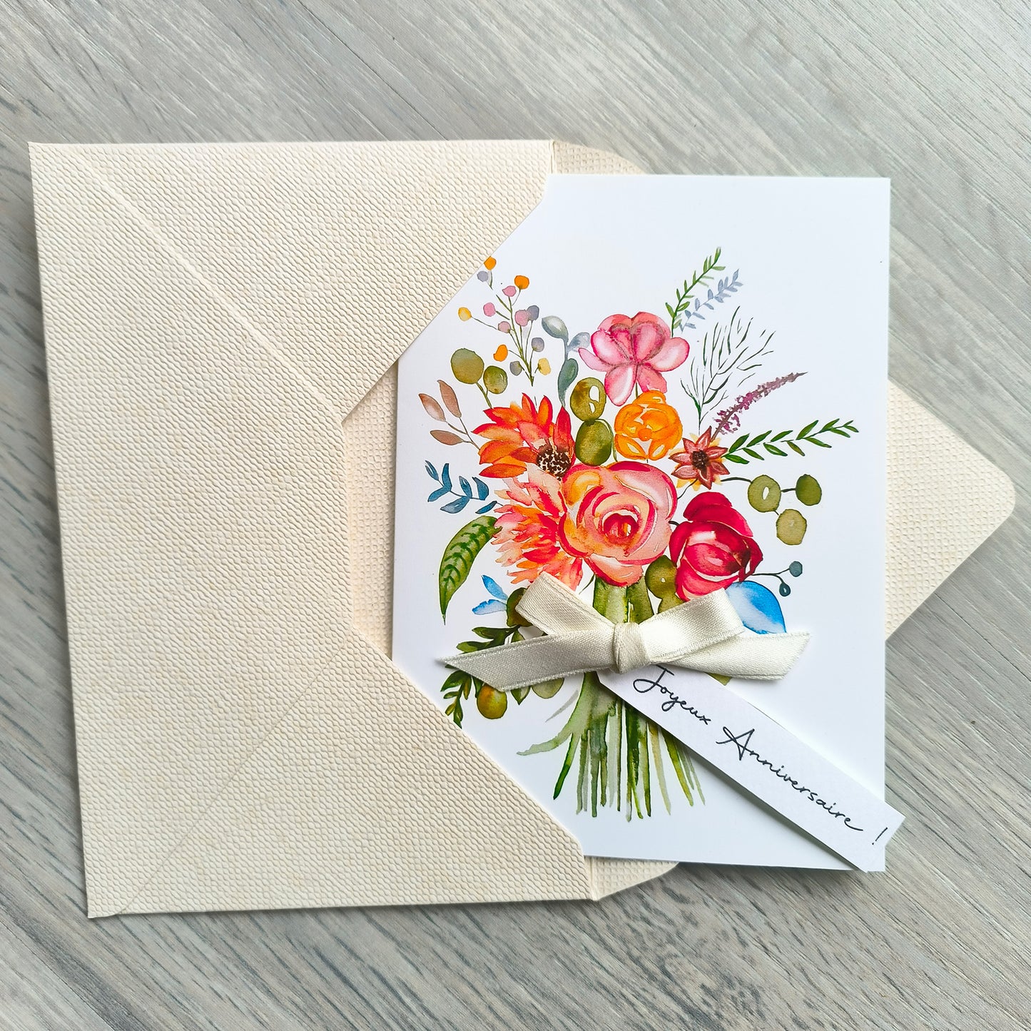 Carte d’anniversaire aquarelle – Bouquet
