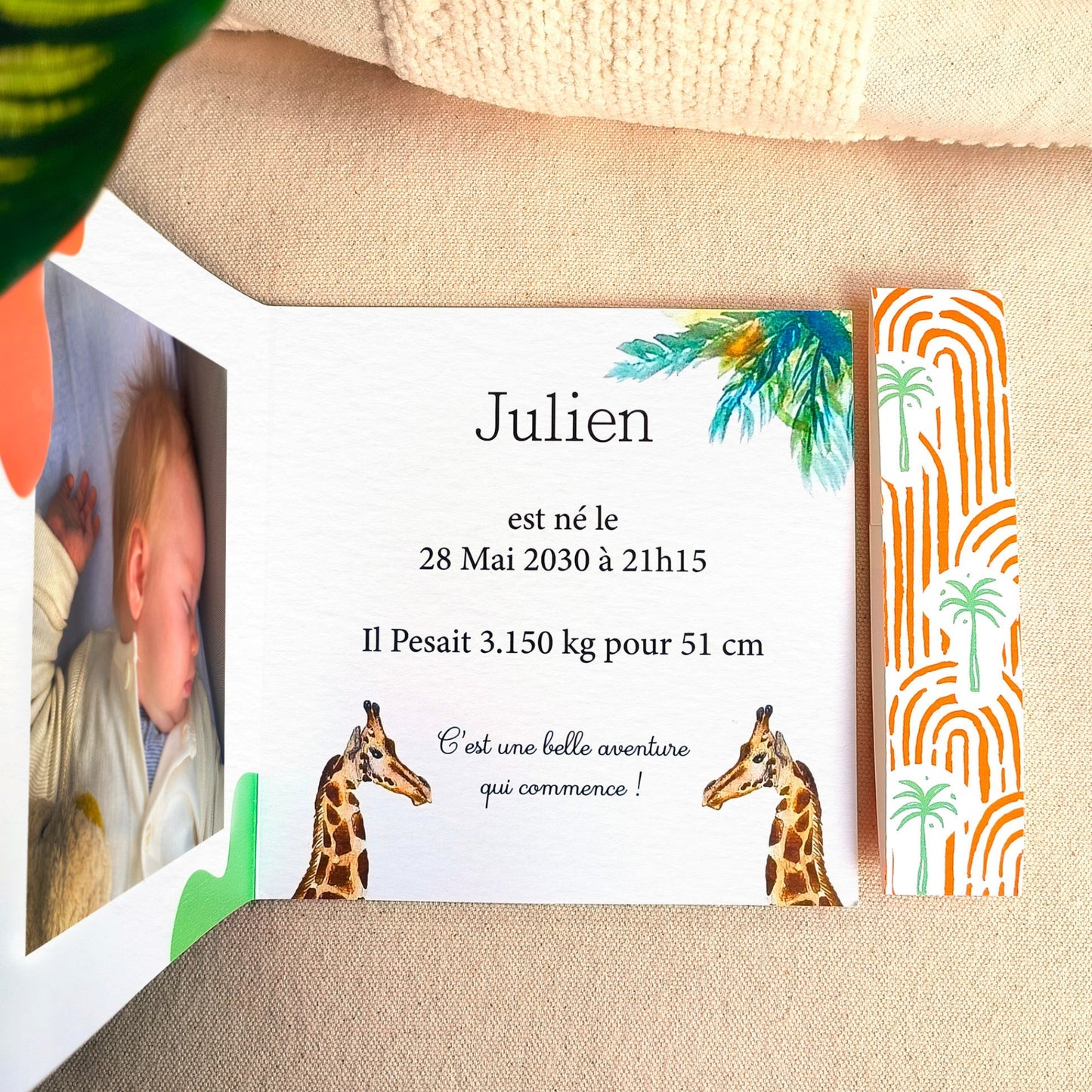 Faire-Part de Naissance- Girafe